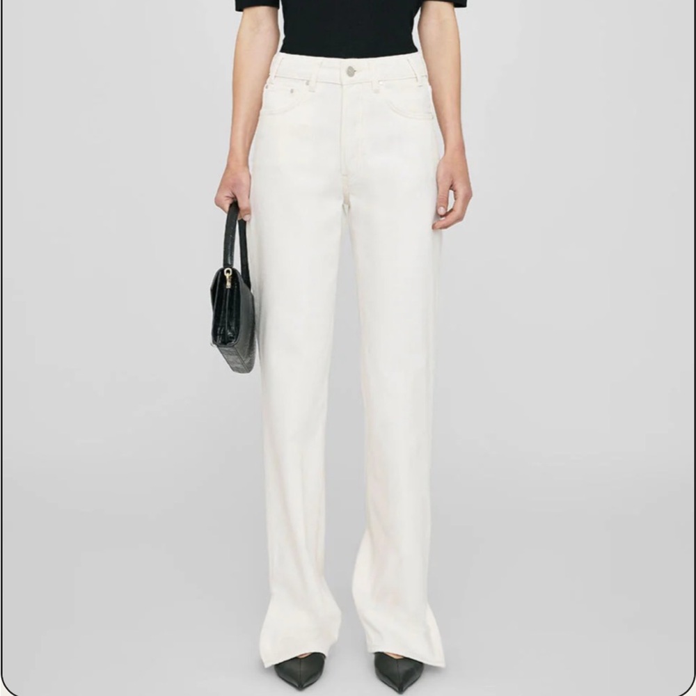 Anine Bing Roy Jeans in Ecru, New Without Tags